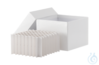Boîte cryogénique 100x133x133mm avec insert quadrillé 9x9=81 ; carton, blanc, Boîte cryogénique...
