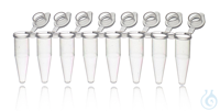 LabQ Thin Wall 8-Strip PCR Tubes with Individually Optically Flat Caps, for qPCR
