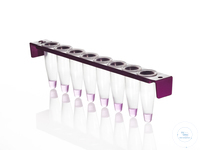 FrameStrip 8 clear tubes, purple frame with flat optical caps