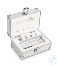 E1 1 mg - 50 g Set of weights, in aluminium case, Stainless steel Weight set, cylindrical,...
