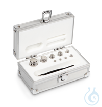 E1 1 g - 100 g Set of weights, in aluminium case, Stainless steel Weight set, cylindrical,...