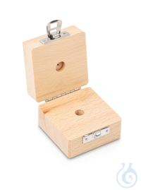 Wooden box 1 x 5 g, E1 + E2 + F1, upholstered Individual weight, cylindrical, polished stainless...