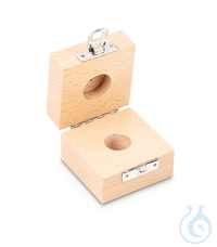 Wooden box 1 x 50 g, E1 + E2 + F1, upholstered Individual weight, cylindrical, polished stainless...