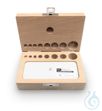 Wood weight case 353-420-200, for nominal values 1 mg - 50 g, for classes F2 + M