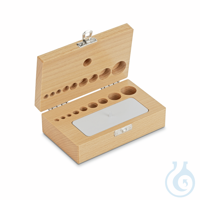 Wood weight case 353-430-200, for nominal values 1 mg - 100 g, for classes F2...