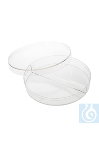 100mm x 15mm Petrischale, 2 Kammern, steril, VE = 500 CELLTREAT Dishes - Geteilte Petrischalen...