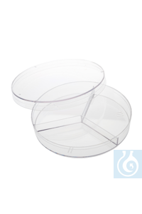 100mm x 15mm Petrischale, 3 Kammern, steril, VE = 500 CELLTREAT Dishes - Geteilte Petrischalen...