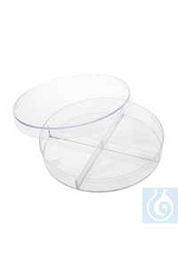 100mm x 15mm Petrischale, 4 Kammern, steril, VE = 500 CELLTREAT Dishes - Geteilte Petrischalen...