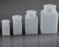 Vierkantflaschen aus HDPE, 500 ml, graduiert, Innenkappe   VE: 150