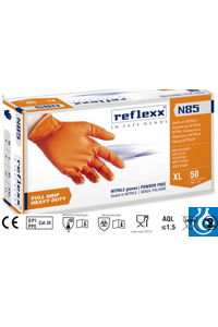 Puderfreie Nitrilhandschuhe Reflexx 85, Stärke 0.20 mm, Grösse L, VE=50