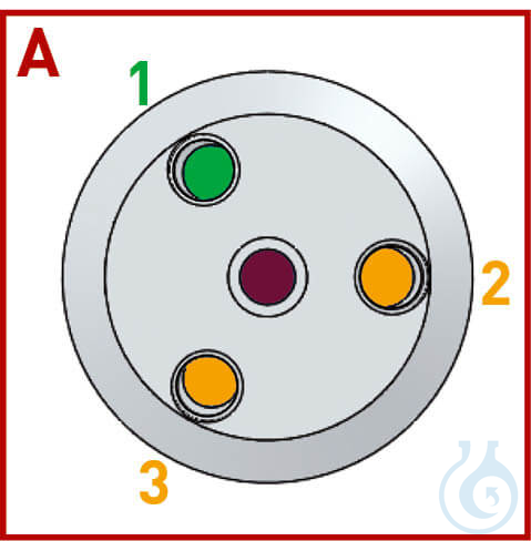 BOLA Reaktordeckel, DN 100 H 31 mm 4x Innengewinde Mittelhals: 1/2" NPT Seitenhä