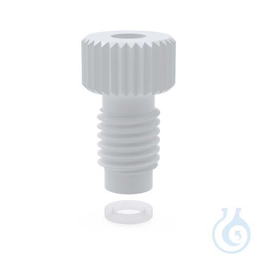 BOLA Hohl-Schrauben, UNF 1/4"" 28G, Ø 0,8 x 1,6 mm PTFE, weiß, mit Druckscheiben