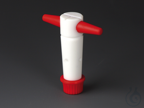 BOLA Eco-Dreiwege-(T)-Hahnküken, NS 18,8 x 37 mm Ø 2,5 mm M 10 Mutter, Griff und