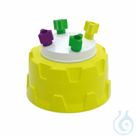 b.safe System Caps GL45, 4x UNF 1/4" Screw cap GL45 made of PP yellow, insert ma
