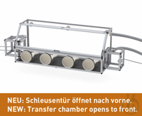 SICCO Glove Box Duo 1 with Transfer Chambers, B 2345 x H 690 x T 590 Aluminium f