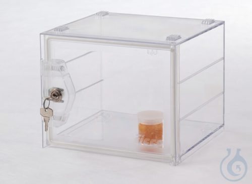 SICCO Mini-Exsikkator Secure Box Basic, B 221 mm x H 183 mm x T 214 mm Polycarbo