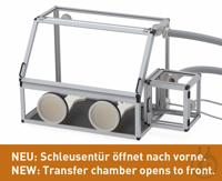 Handschoenkast met sluis PMMA/AL, ACRYL/ALU, deur met dichting, 290 L SICCO-handschoenkast met...
