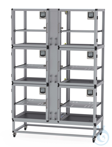 SICCO Super Exsikkatoren-Wand, B 1215 mm x H 1870 mm x T 580mm ACRYL/ALU, 6 getr