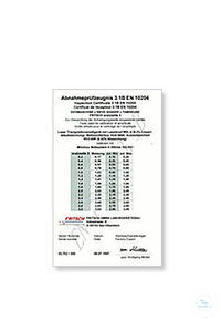 Certificaat van aanvaardingstest voor testzeven 3.1 EN 10204 Kalibratiecertificaat 3.1 EN 10204...