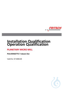 IQ/OQ Dokumentation P-7 classic line als Vordruck