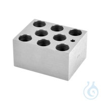 Modul-Block 20 mm 8 Well Test Tube Eloxierte Aluminiumblöcke für Gefäße, Röhrchen, (Mikro-,...