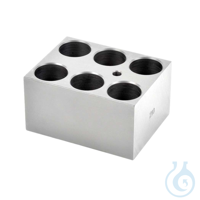 Modul-Block 25 mm Test Tube 6 Hole Eloxierte Aluminiumblöcke für Gefäße, Röhrchen, (Mikro-,...