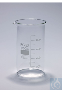 50ML TF BEAKER PYREX BEAKER TALL FORM WITH SPOUT 50 ML(eenheidsverpakking = 10)