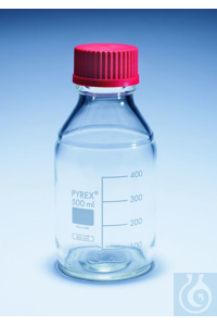 BOTTLE REAGENT 25ML RED GL25 PYREX BOTTLE, MEDIA-LAB, WITH HIGH TEMP RED CAP...