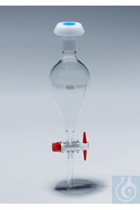 50ML SPHERICAL SEPARATING FUNN PYREX SEPARATING FUNNEL, PEAR-SHAPE, PTFE KEY,...