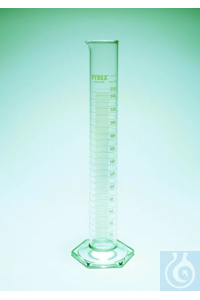 5ML MEASURING CYLINDER PYREX CYLINDER, WITH SPOUT, WHITE GRADUATIONS, CLASS...