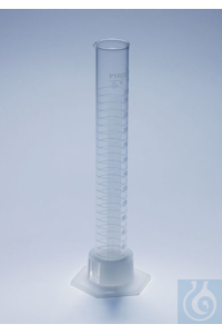10ML MEASURING CYL. PLAST.FOOT PYREX CYLINDER, WITH SPOUT, GLASS BODY WITH...