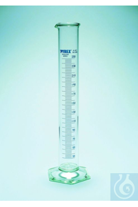 Maatcilinder kl.B 100 ml:1, zeskantvoet, PYREX Maatcilinder kl.B 100 ml:1,...