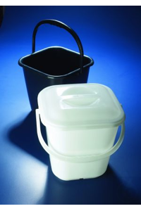 WHITE SQUARE 14L BUCKET AZLON CUCKET WHITE SQUARE HDPE, 14L 
