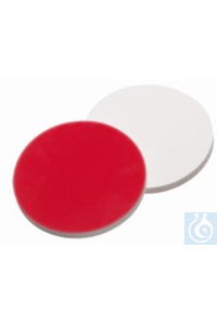 8mm Septa, Silicone white/PTFE red, 45°  8mm Septa, Silicone white/PTFE red,...