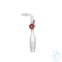 Adaptador esmerilado con llave de PTFE, curvado, 29/32