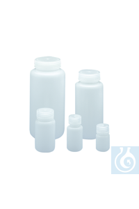 Frasco redondo de HDPE cuello ancho, 1000 ml, 6 Uds.