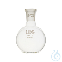 Matraz esférico esmerilado fondo plano, LBG 3.3, 14/23, 25 ml, 12 Uds.