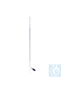 Bureta con llave de aguja de PTFE y franja de Schellbach, clase A, 10 ml