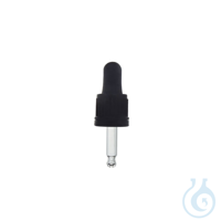 Tapón cuentagotas de rosca DIN-18 negro, para botellas de 100 ml, 20 uds