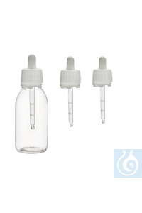 Tapón cuentagotas de rosca PP28, para botellas de 125 ml, 10 Uds.