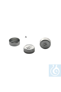 Capsulas de aluminio para viales boca 20 mm, pestaña central, 100 Uds.