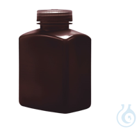 Frasco rectangular de HDPE, ámbar, 125 ml, 12 unidades