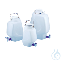 Bidón rectangular con grifo, PP, 5 l