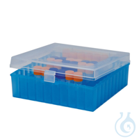 Caja de plástico congelable con tapa bisagra, (10 x 10), PP, natural/amarillo