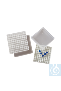 Caja de polipropileno para 100 criotubos (10 x 10) de 1,8 ml