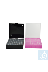 Caja de PP para 81 criotubos de 1-2 ml, amarilla