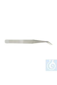Pinza recta con extremo en curva, acero inox., 2 Uds.