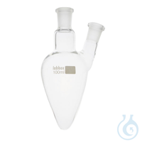 Matraz forma corazón esmerilado con 2 bocas, 14/23, LBG 3.3, 50 ml
