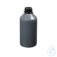 Frasco redondo graduado con tapón precinto, LDPE Gris ocuro, 250 ml, 50 uds