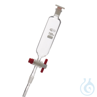 Embudo de adición cilíndrico 14/23 con llave PTFE, 50 ml